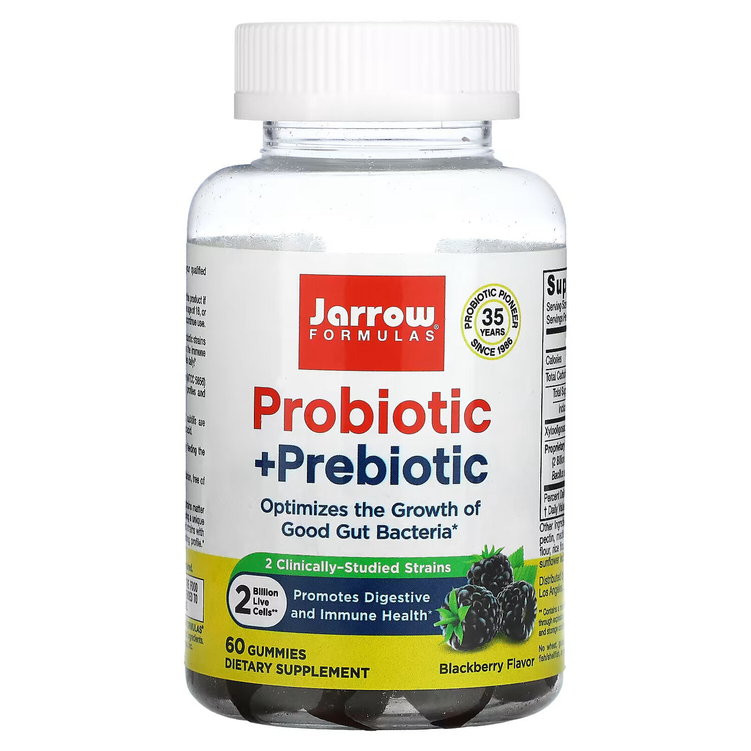 

Jarrow Formulas, Пробиотик и пребиотик, ежевика, 2 млрд, 60 жевательных таблеток