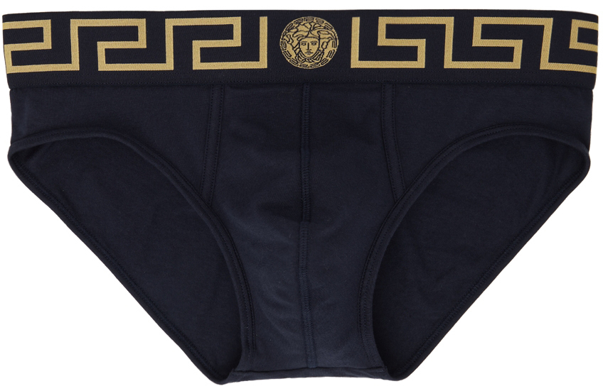 

Темно-синие трусы с изображением медузы Versace Underwear