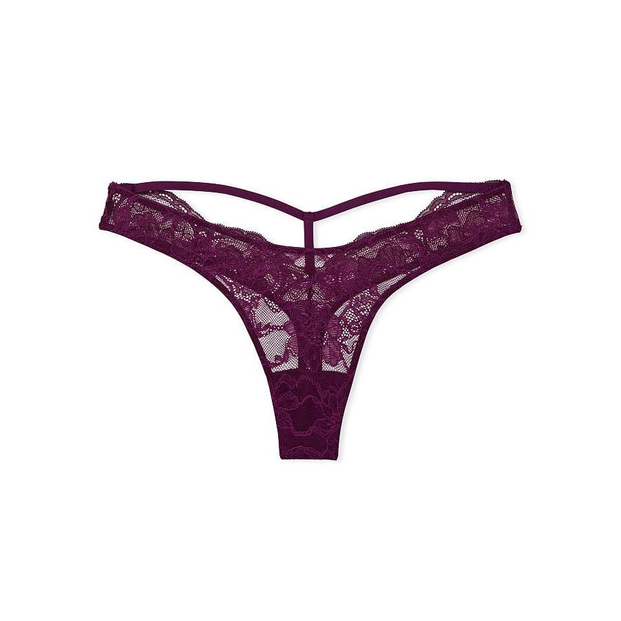 

Трусы Victoria's Secret Very Sexy Double Y-Back Lace Shine Strap Smooth Thong, фиолетовый