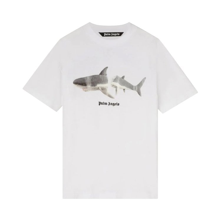 Футболка Palm Angels Shark Classic Tee 'White/Black', белый - фото