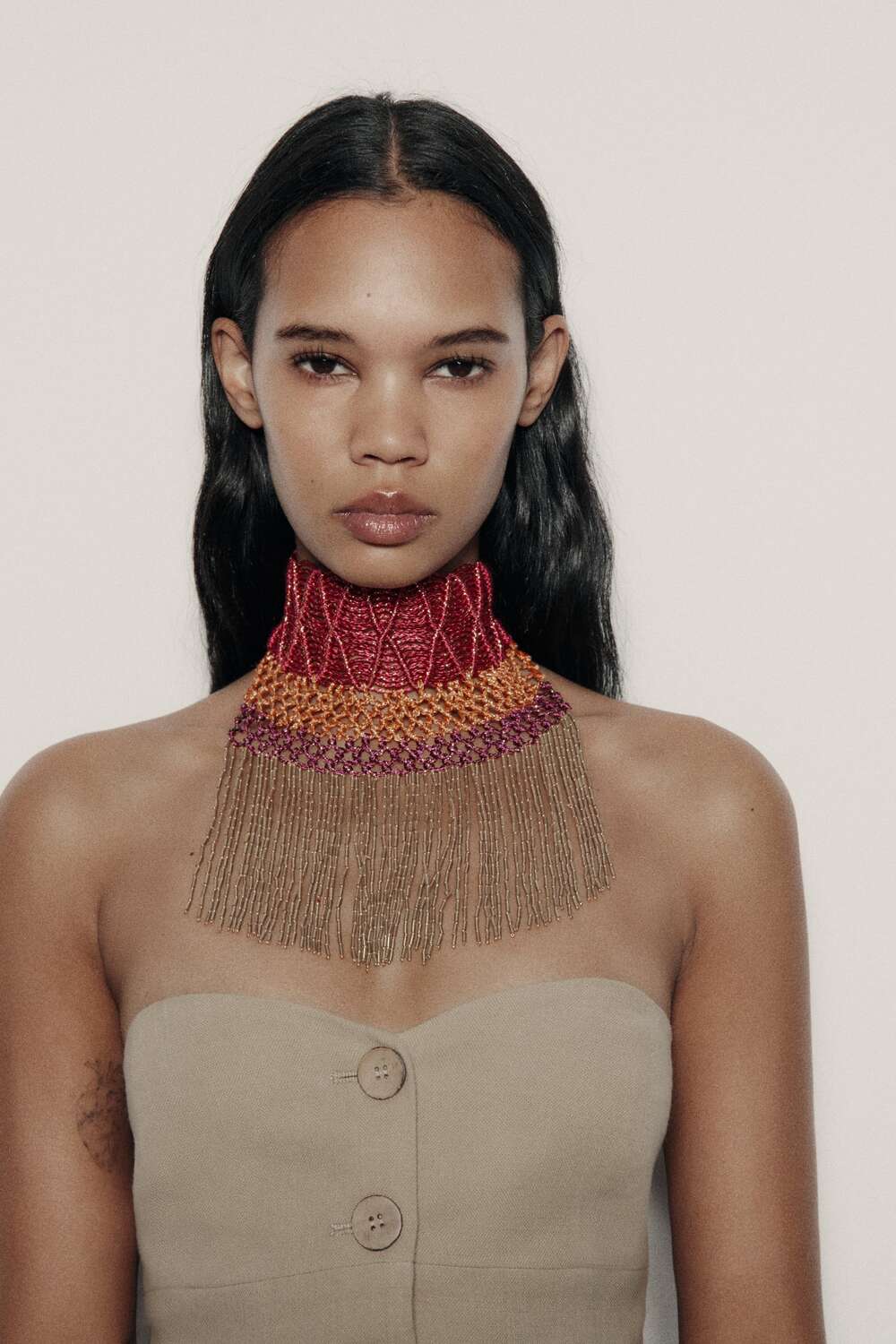 

Чокер с большим жемчугом Zara, разноцветный