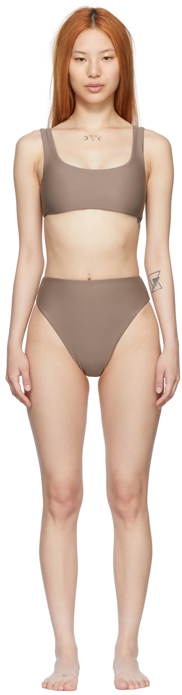 

Коричневое бикини с закругленными краями и наклоном Jade Swim