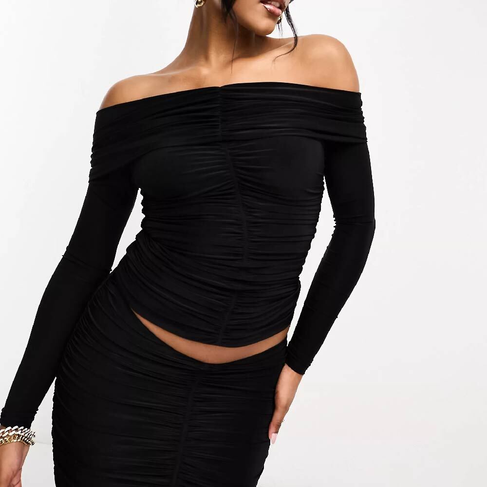 

Топ Naked Wardrobe Off The Shoulder Ruched, черный