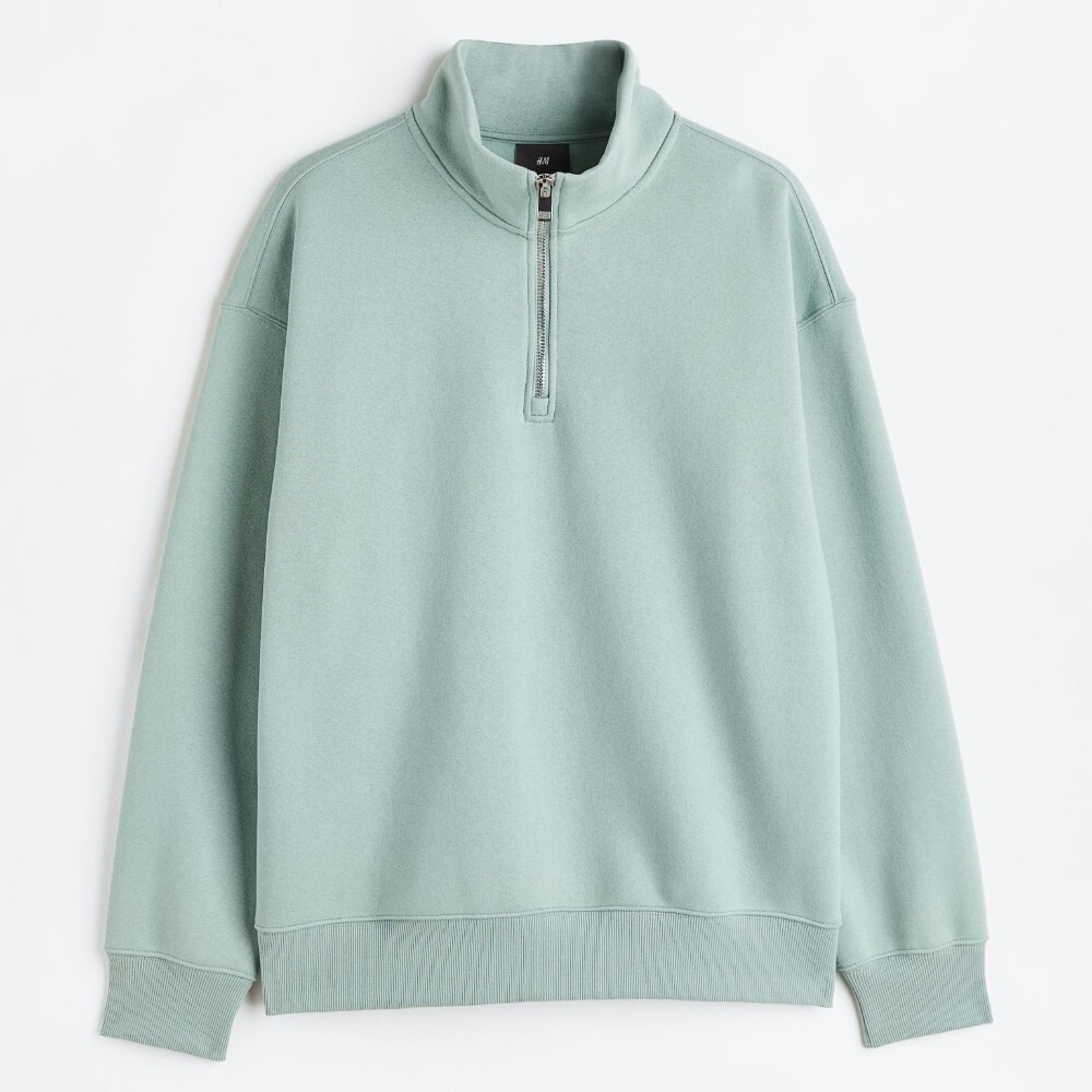 

Свитшот H&M Relaxed Fit Half-zip, бирюзовый