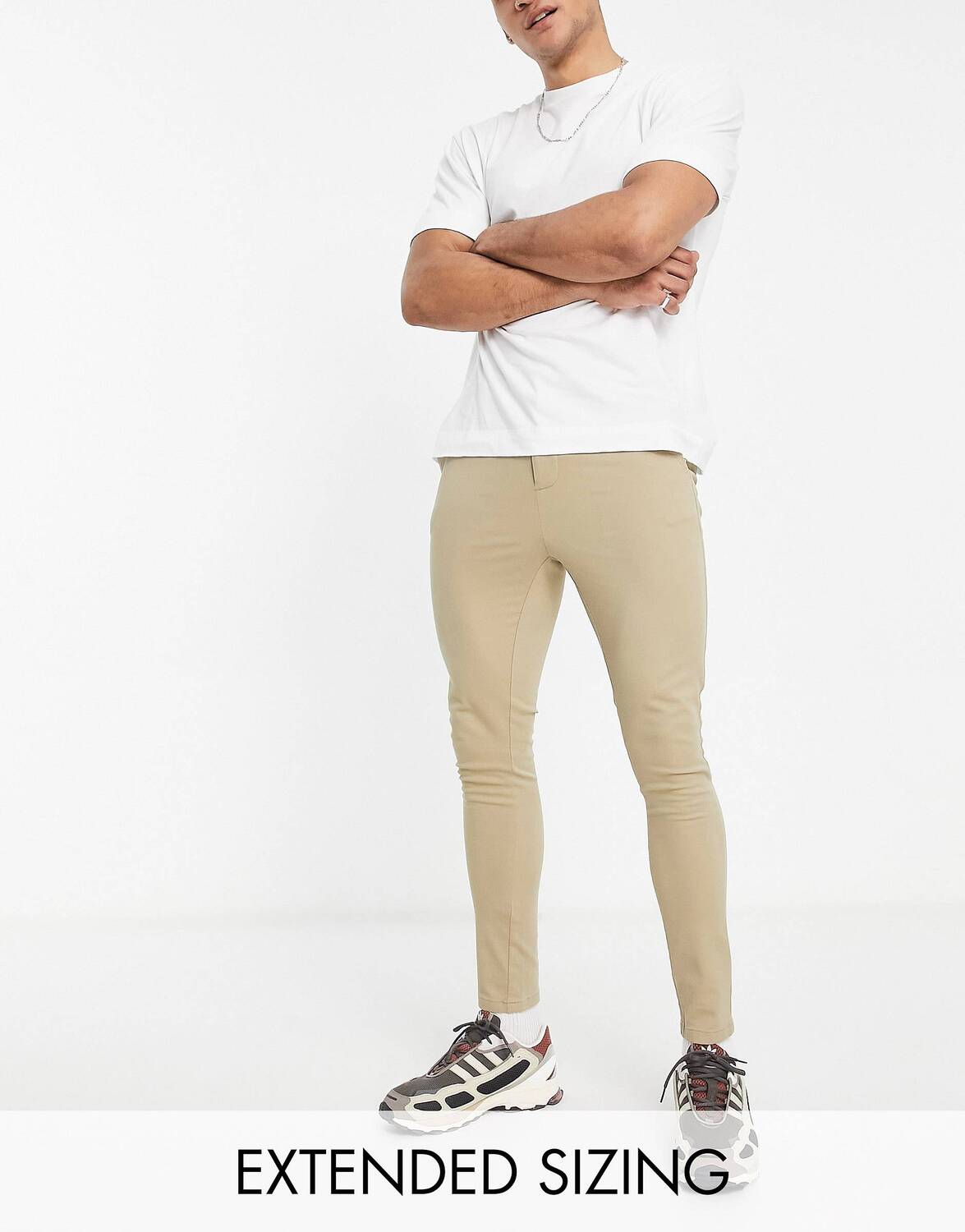 

Светло-хаки брюки чинос Power Stretch ASOS DESIGN