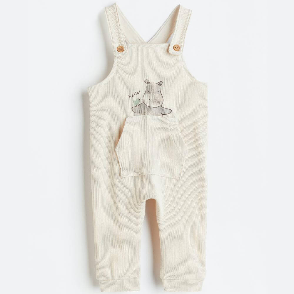 

Комбинезон H&M Ribbed Cotton, светло-бежевый