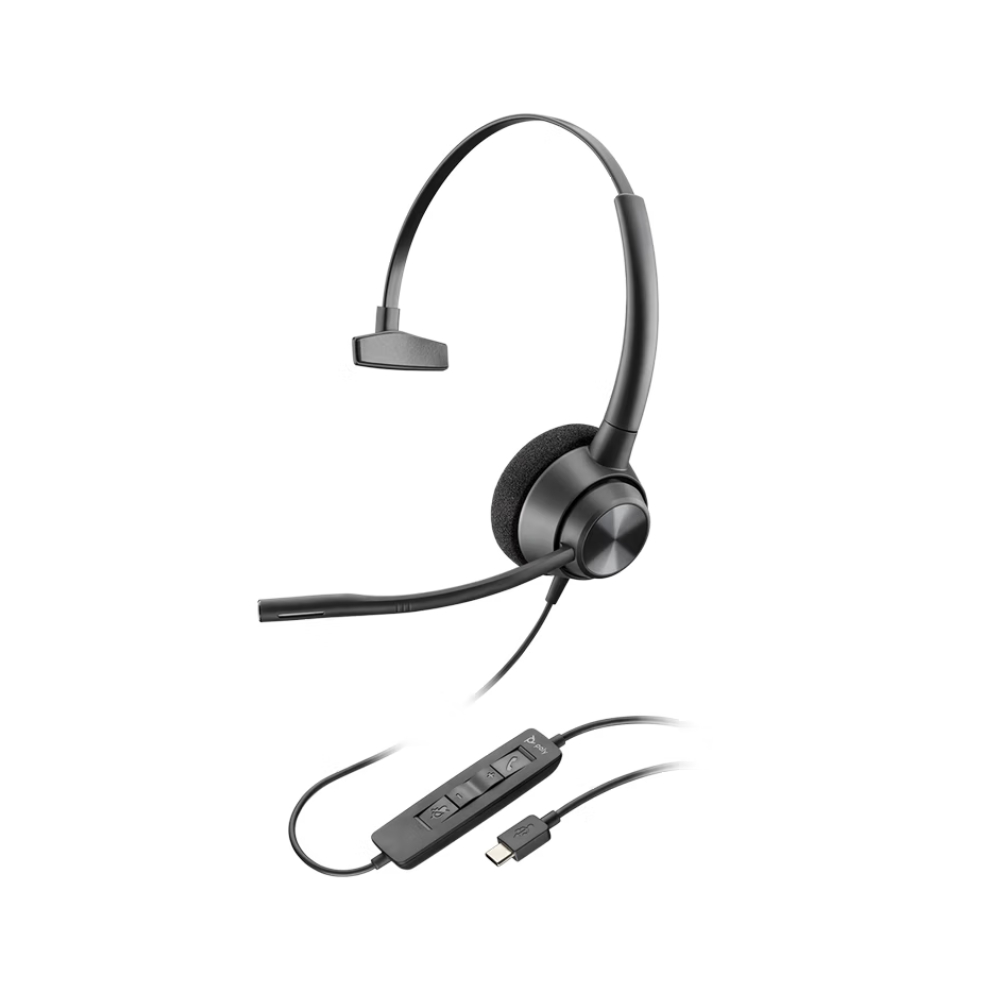 Проводная гарнитура Plantronics Poly EncorePro 310 USB-C single-ear, черный