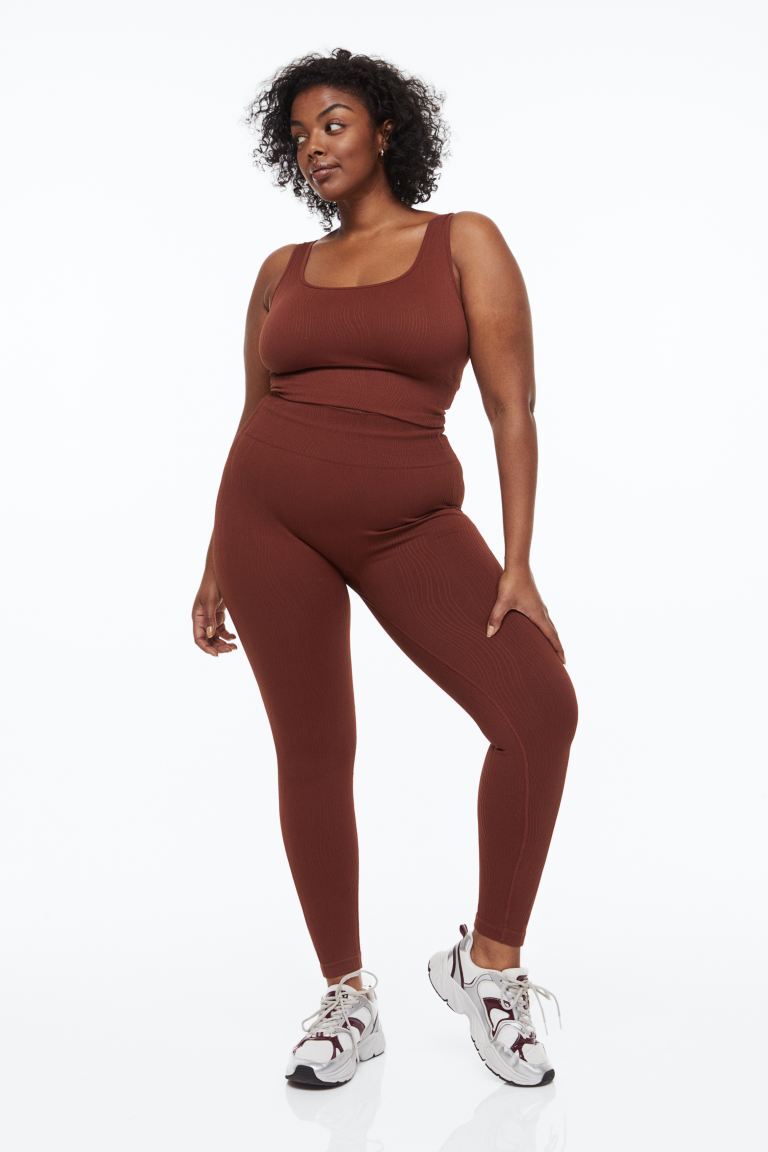 

Бесшовные спортивные леггинсы H&M, коричневый