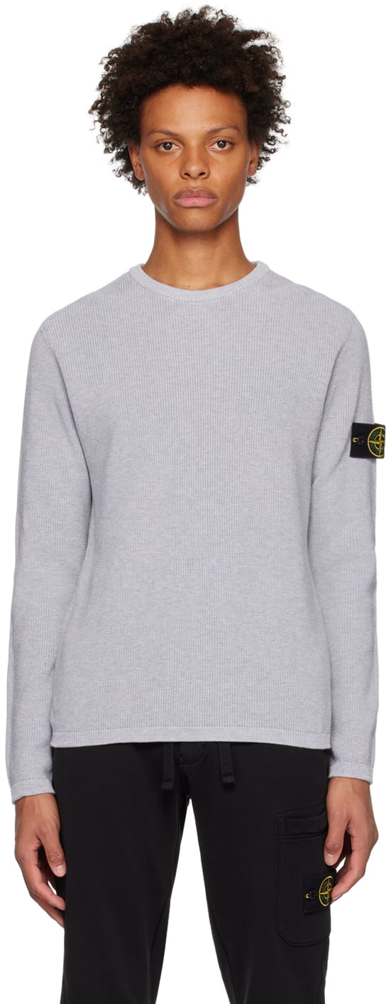 

Круглый вырез с серой нашивкой Stone Island, Серый