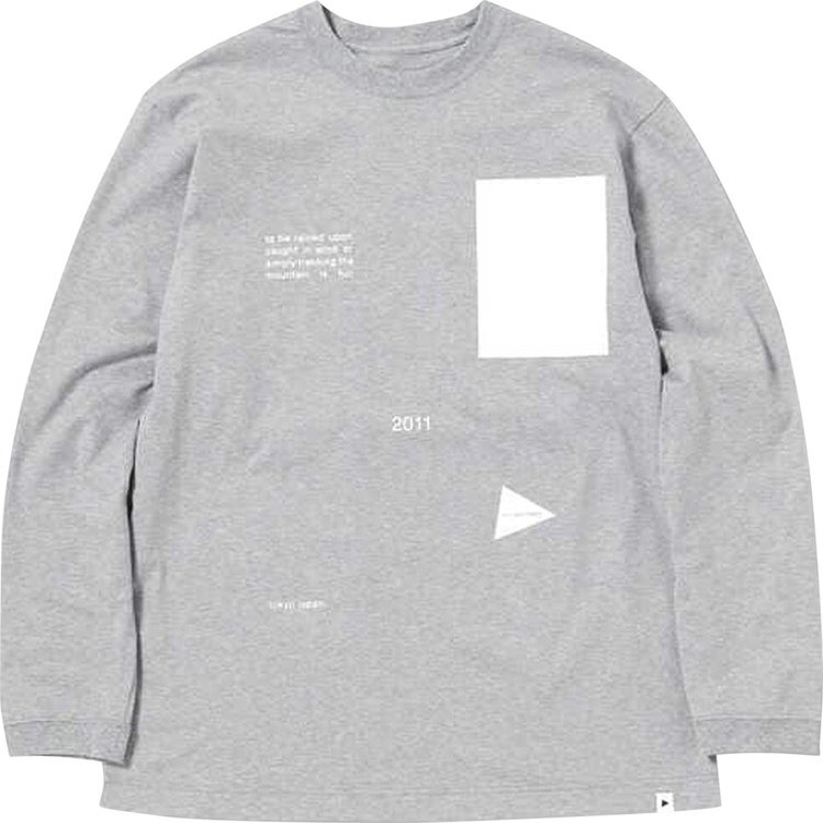 

Лонгслив And Wander Composition Long-Sleeve Tee 'Grey', серый