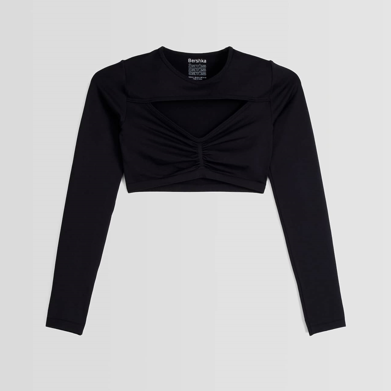 

Топ Bershka Seamless Long-sleeved, черный