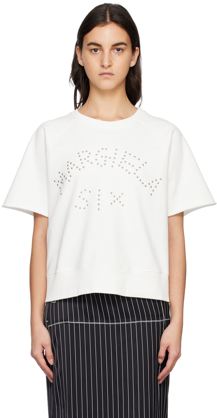 

Белый свитшот с бисером MM6 Maison Margiela