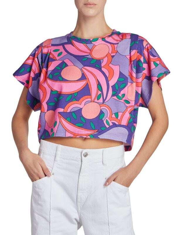 

Укороченная футболка zinalia Isabel Marant Pink multi