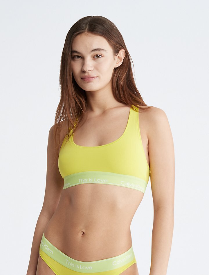 

Бюстгальтер без подкладки Pride This Is Love в тон Calvin Klein, лайм