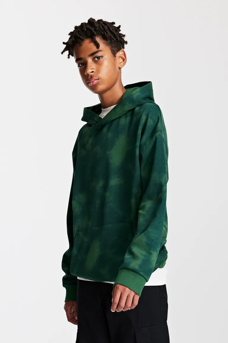 

Толстовка с капюшоном и узором H&M, зеленый