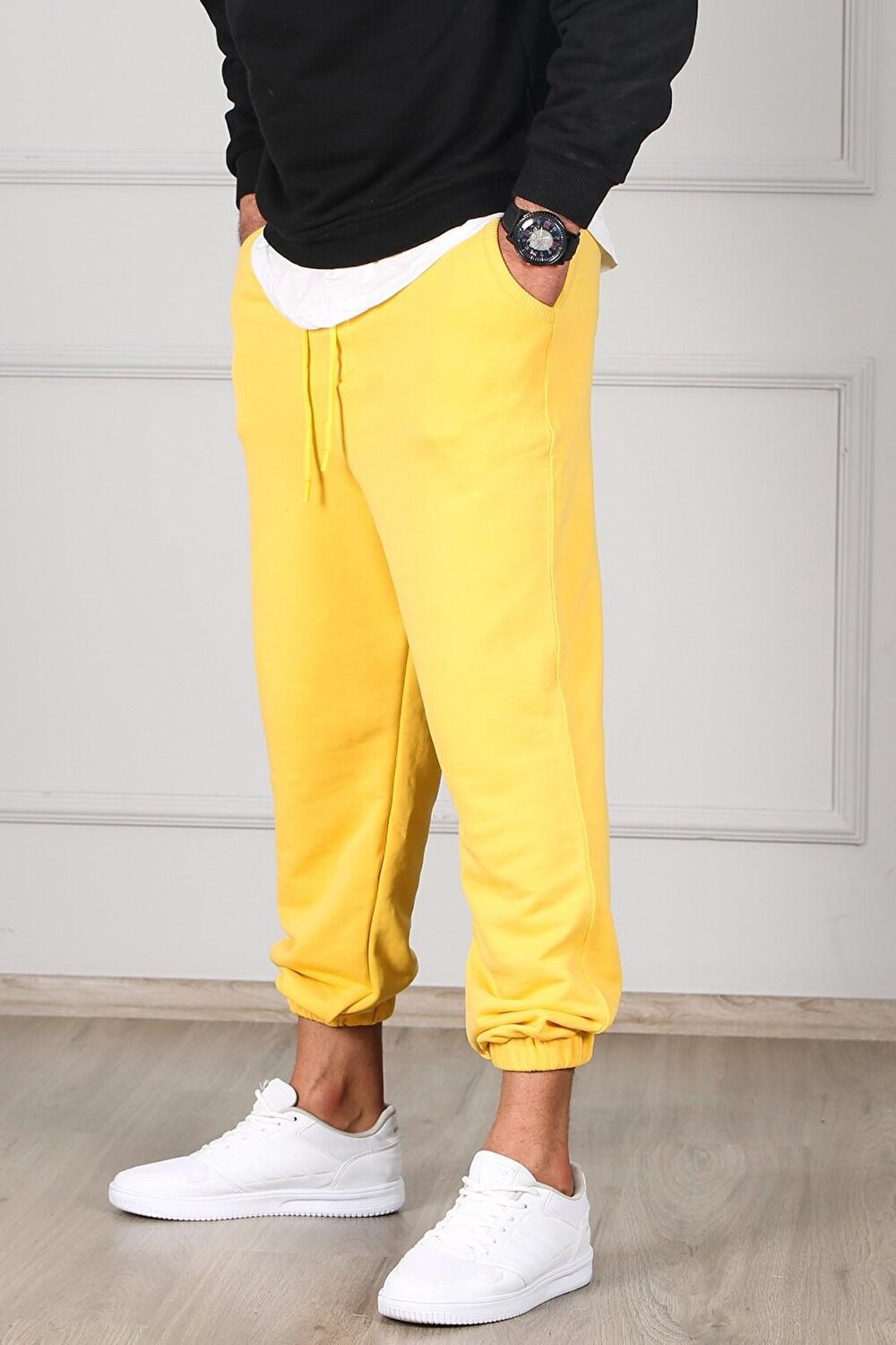 

Желтый мужской спортивный костюм Oversize Short Leg 4832 MADMEXT