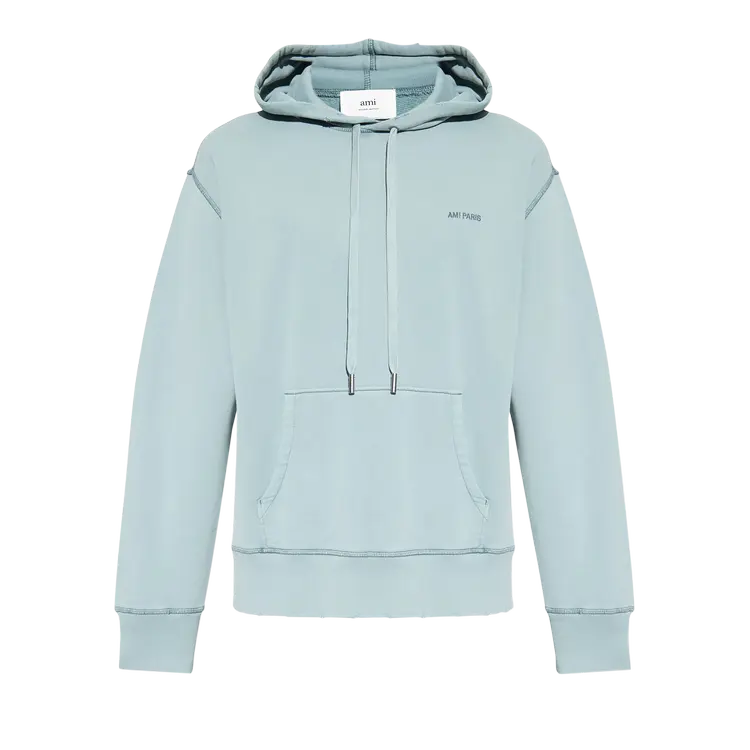 

Худи Ami Logo Embroidered 'Aqua Marine', синий