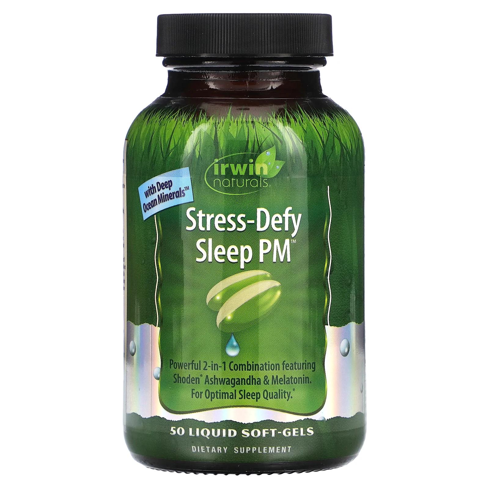 Irwin Naturals Stress-Defy Sleep PM 50 мягких таблеток снотворное irwin naturals power to sleep 120 мягких капсул