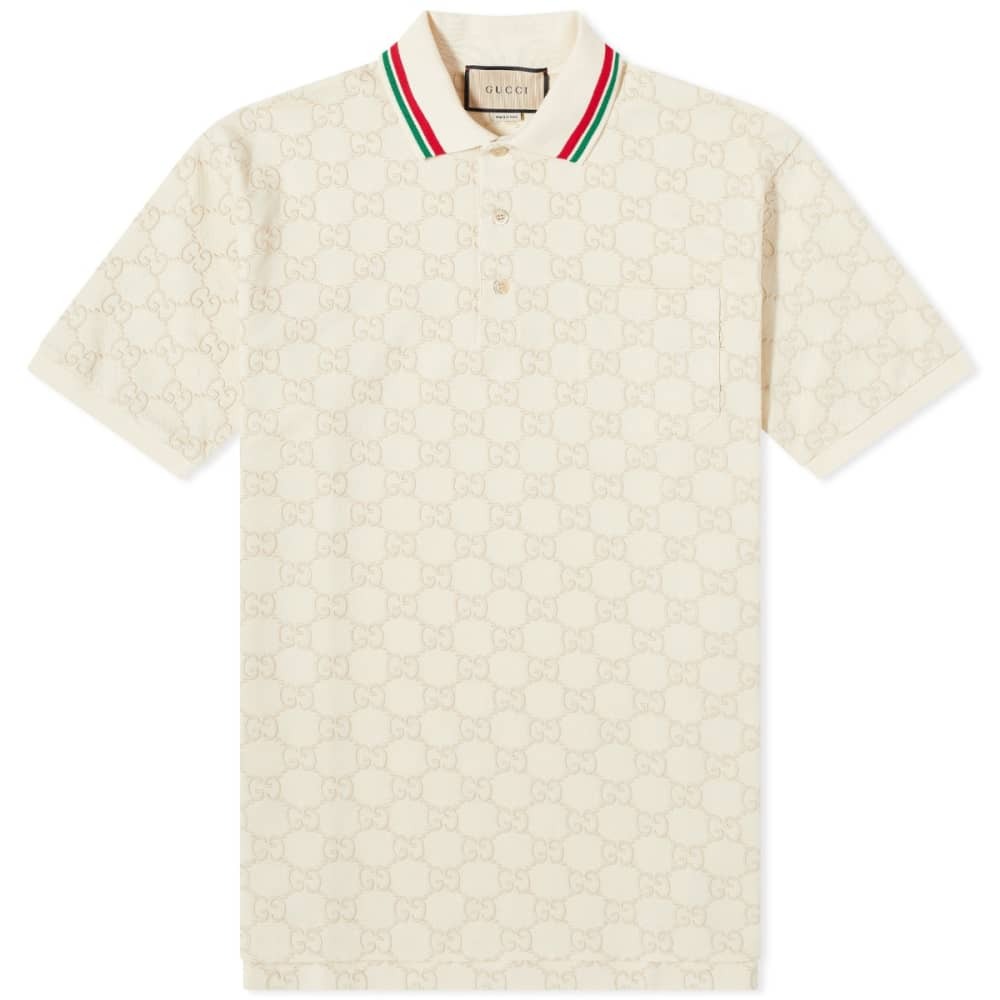 

Рубашка-поло с жаккардовым краем Gucci GG