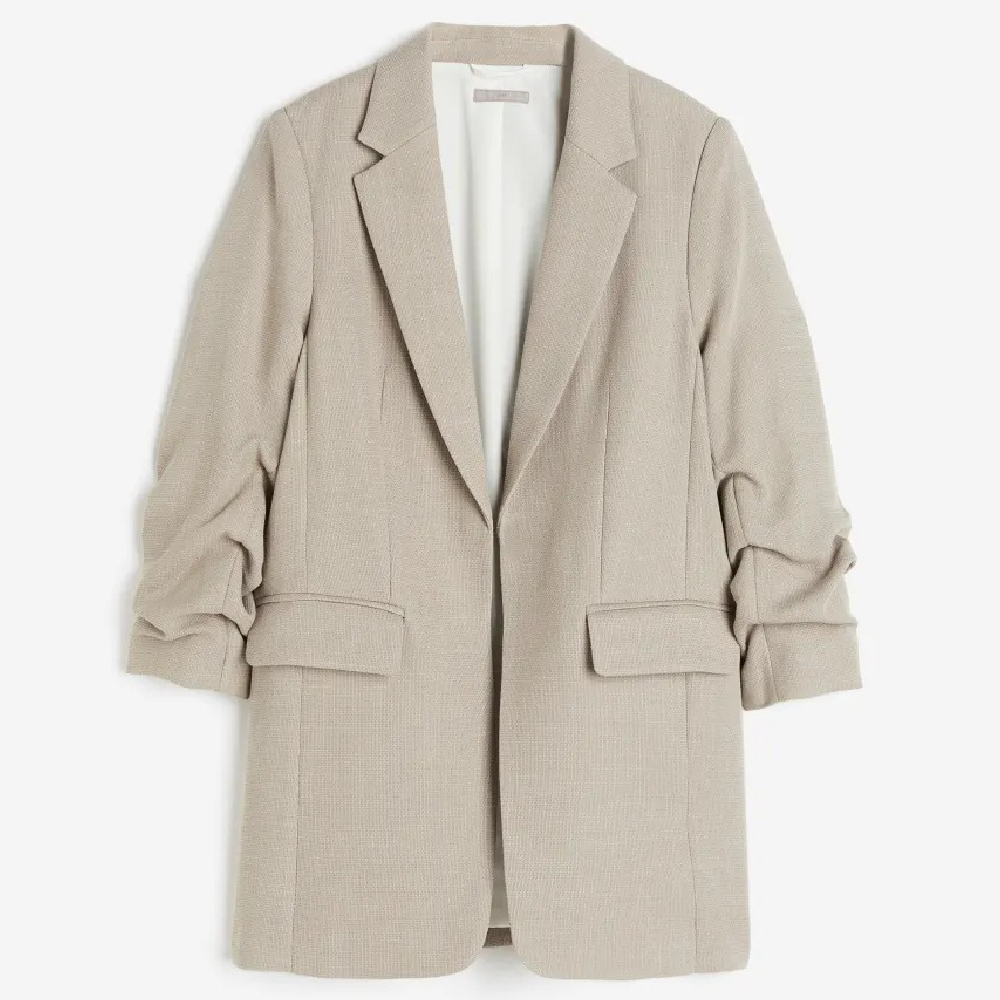 

Пиджак H&M Gathered-sleeve, кремовый