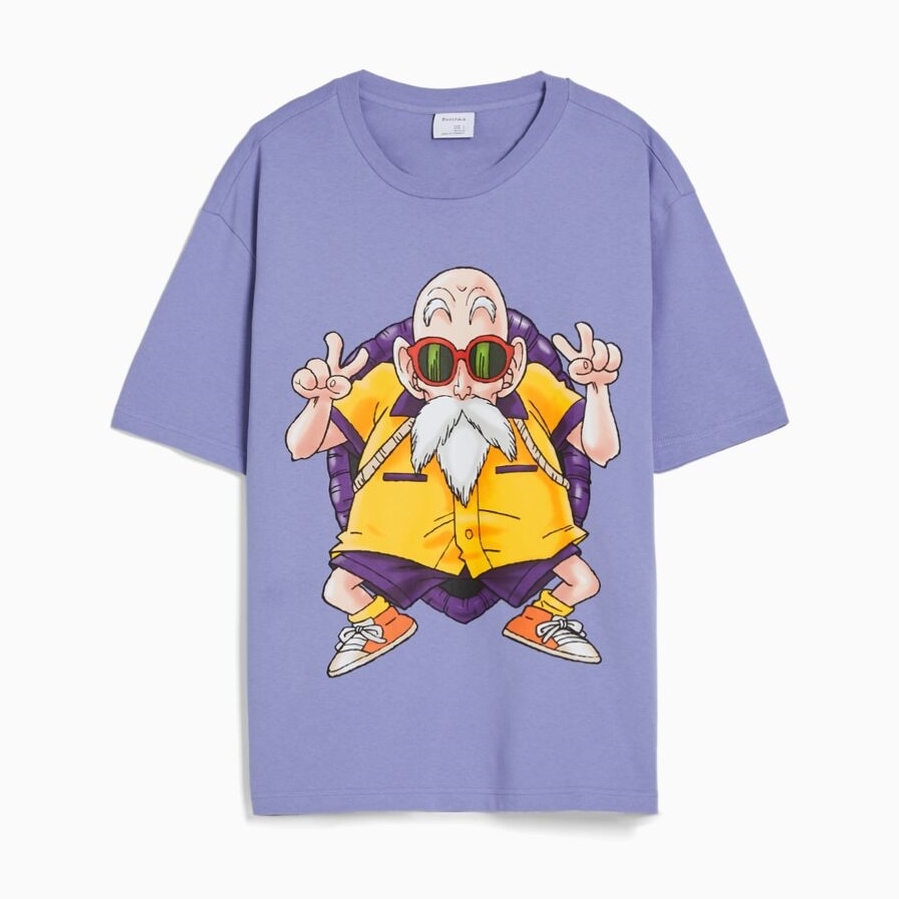 

Футболка Bershka Boxy-fit Short Sleeve Dragon Ball, фиолетовый
