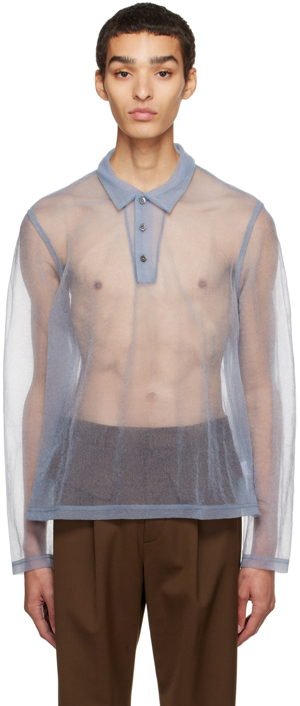 

Поло SSENSE Exclusive Blue Leo Maryam Nassir Zadeh