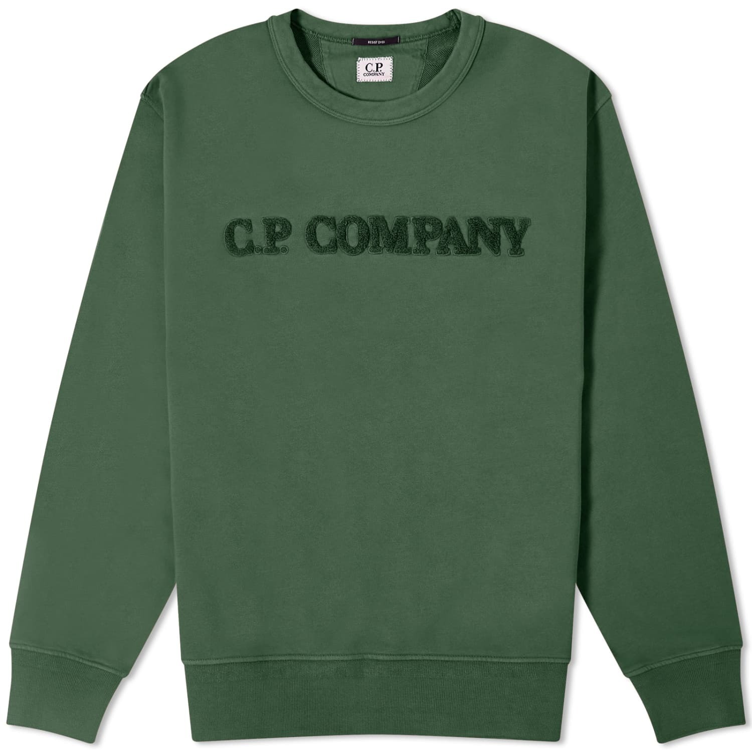

Свитшот C.P. Company Cotton Diagonal Fleece Logo, темно-зеленый