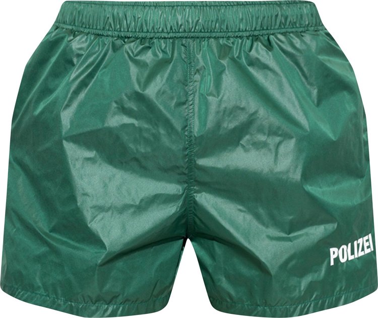 

Шорты Vetements Polizei Swim Shorts 'Police Green', зеленый