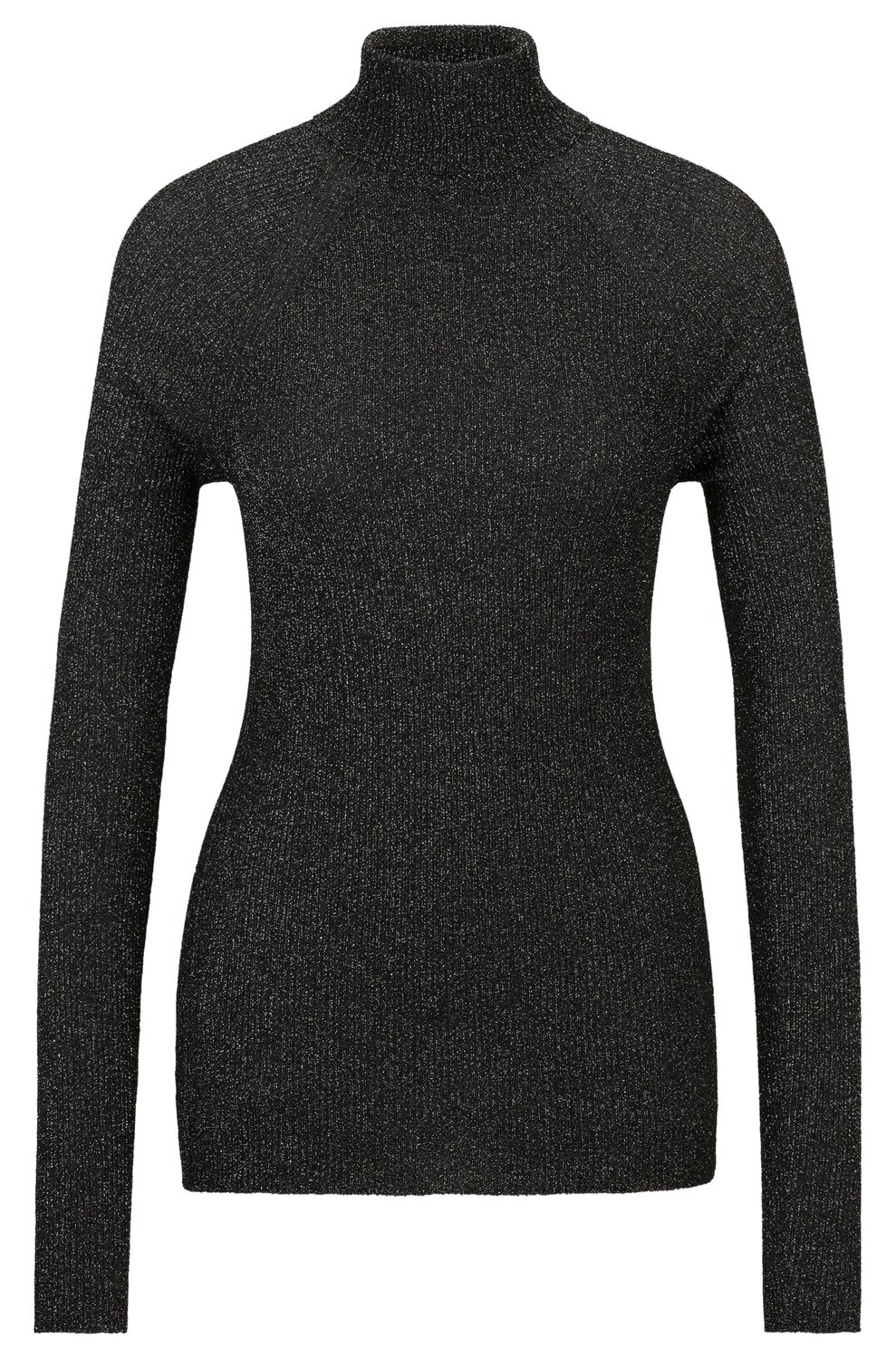 

Свитер Boss Ribbed In Metalized Fabric With Mock Neckline, черный