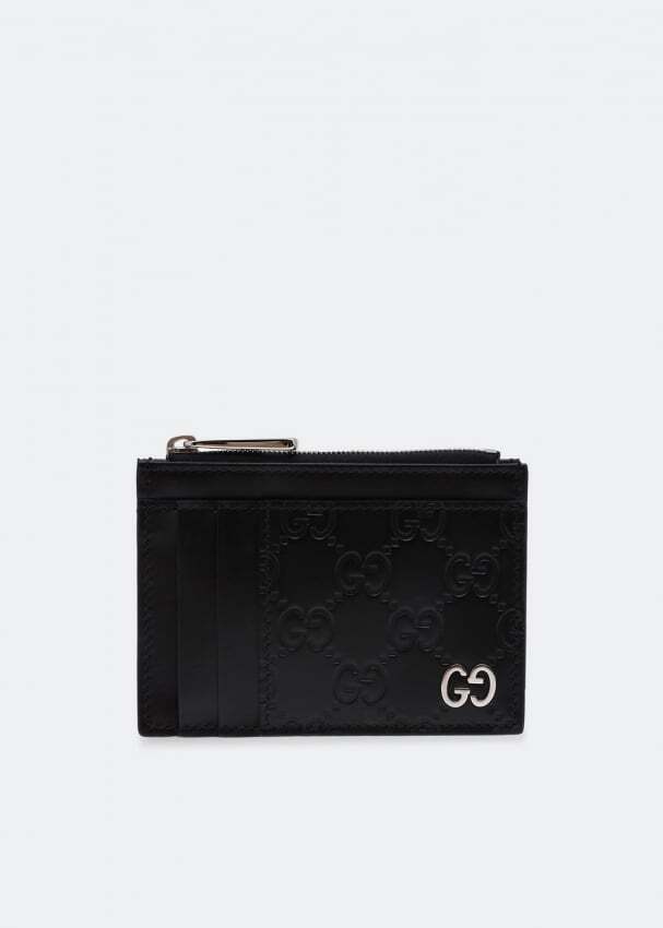 

Картхолдер GUCCI Signature zip cardholder, черный