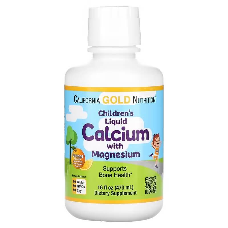 Жидкий кальций с магнием для детей California Gold Nutrition, 473 мл