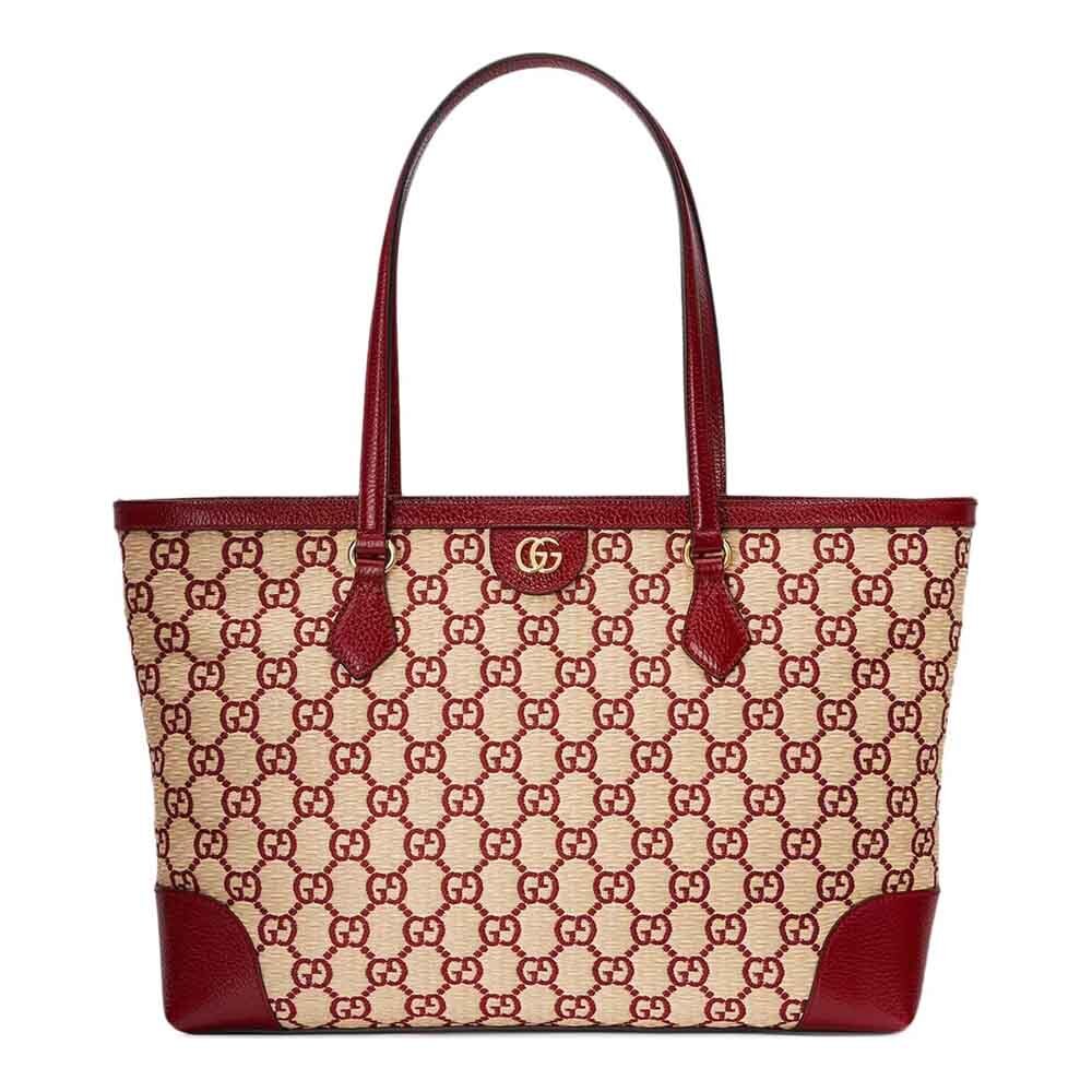 

Сумка-тоут Gucci Ophidia Medium GG, бежевый/красно-коричневый