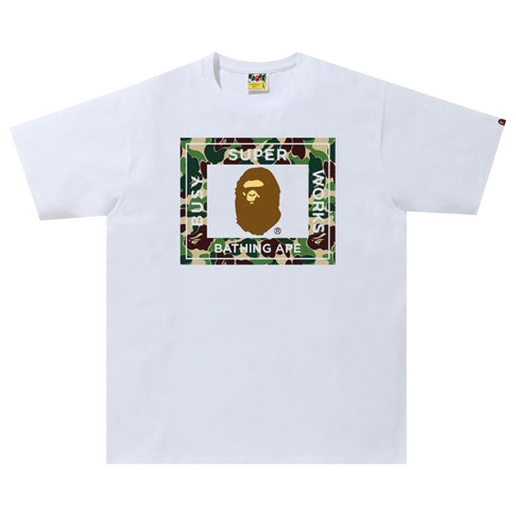 BAPE ABC Camo Super Busy Works Tee White Green CDEK.Shopping