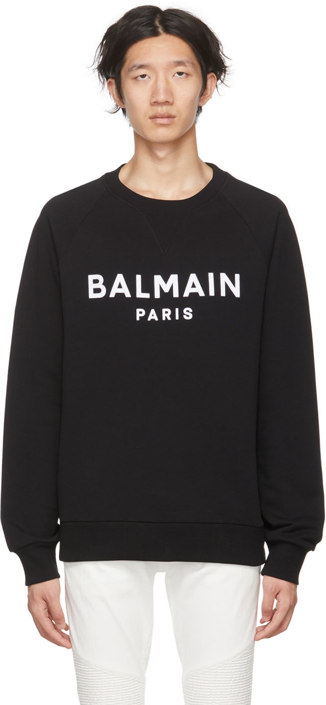 

Черный свитшот с флоком Balmain
