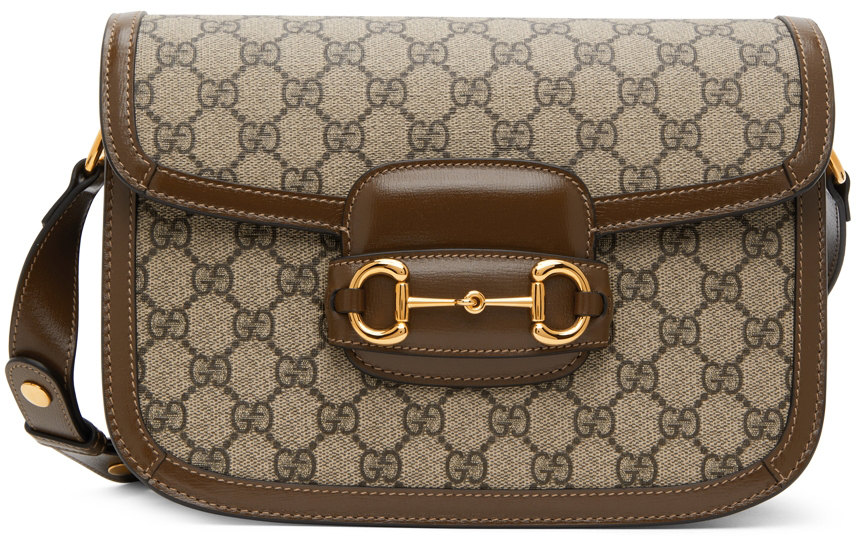 

Бежево-коричневая сумка через плечо 'Gucci 1955' Horsebit