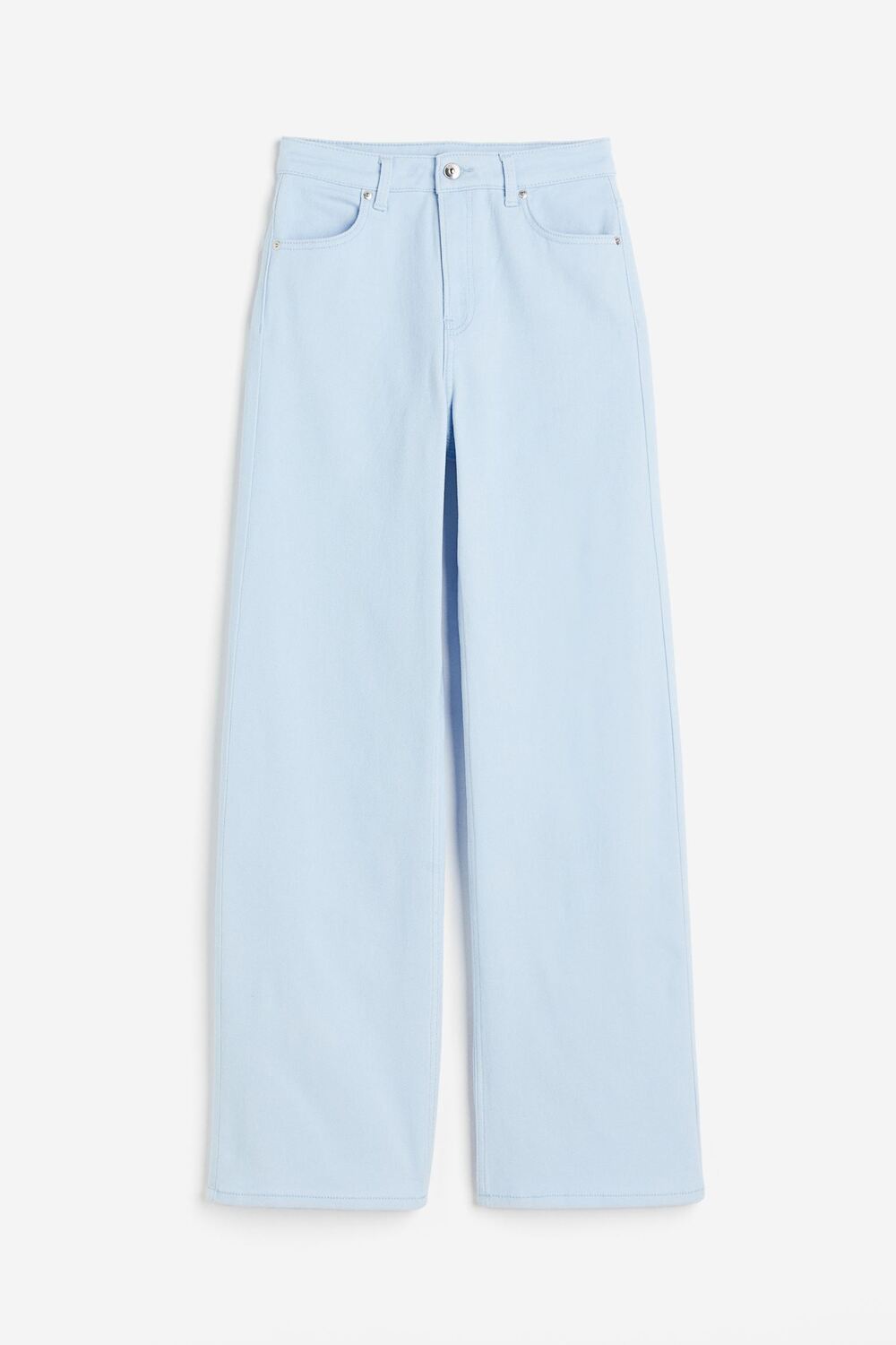 

Брюки H&M Wide-leg Twill, голубой, Синий