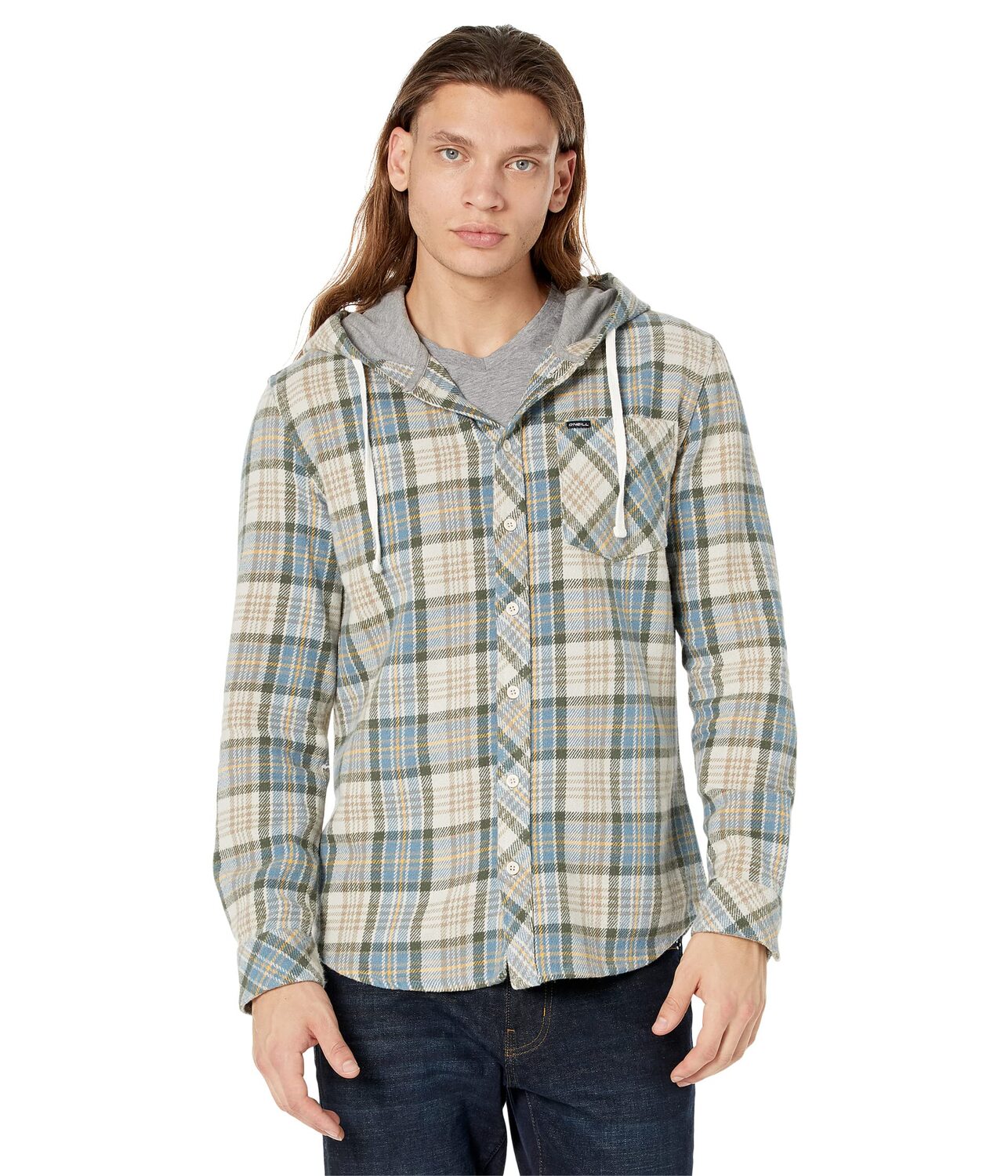 

Худи O'Neill, Clayton Hooded Flannel Shirt, Серый