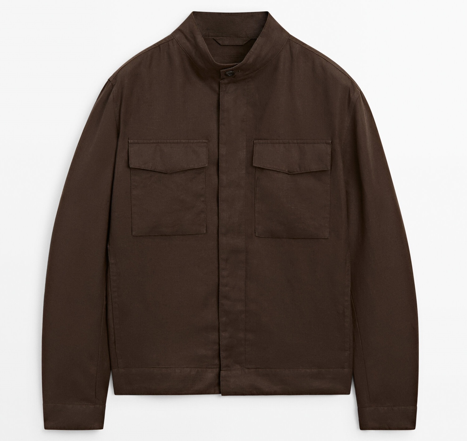 

Куртка Massimo Dutti 100% Linen With Pockets, коричневый