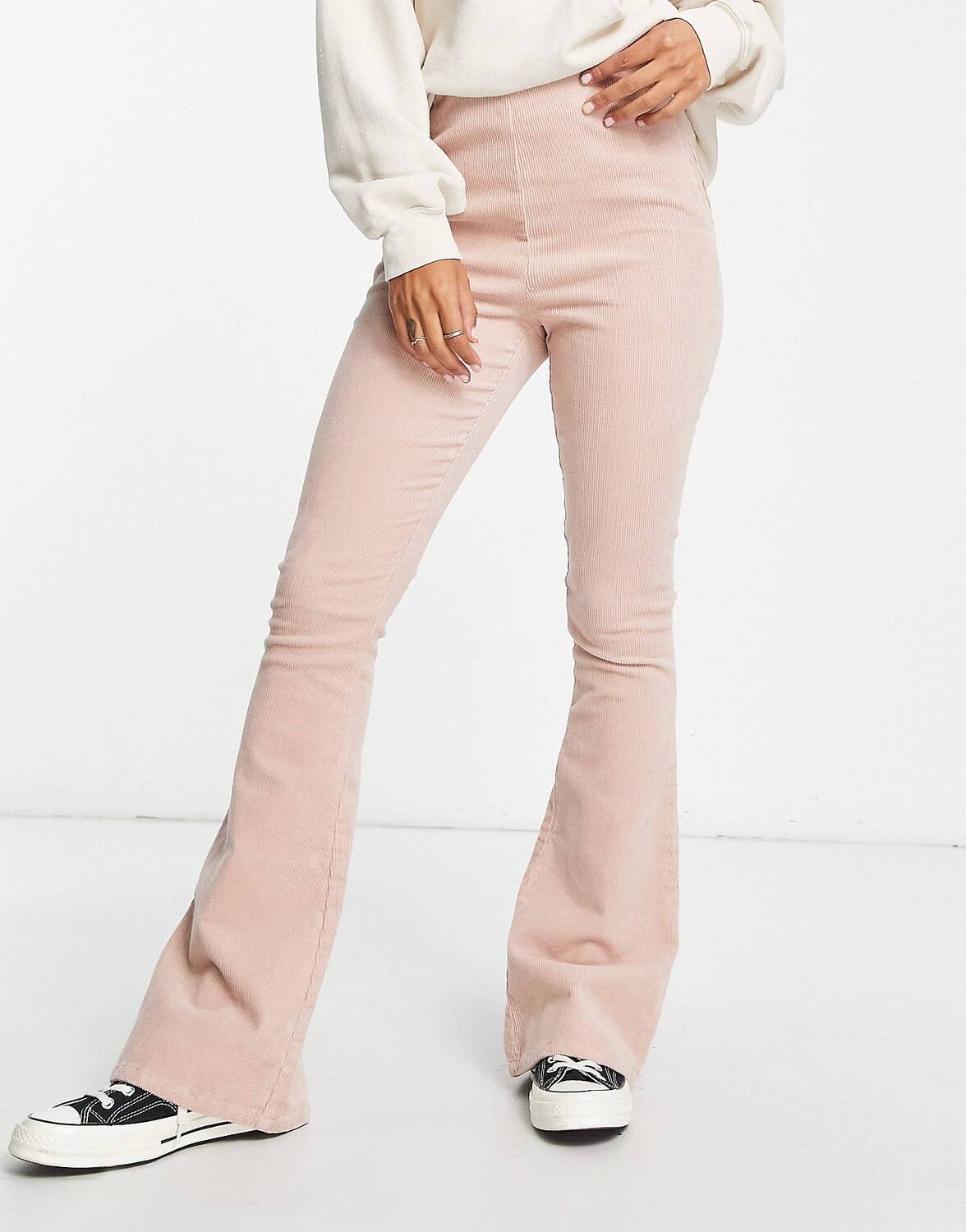 

Розовые расклешенные вельветовые брюки ASOS DESIGN, Розовый