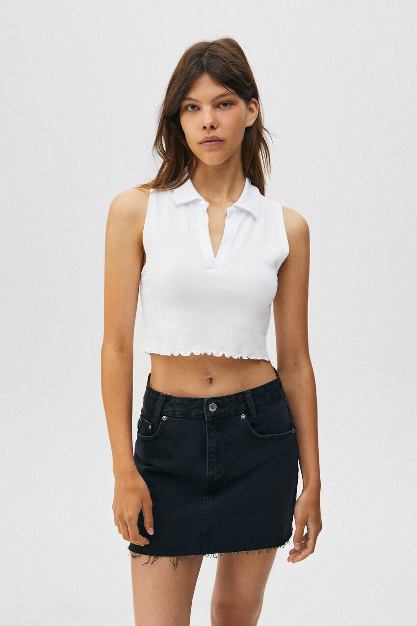 

Базовая джинсовая мини-юбка Pull&Bear, черный