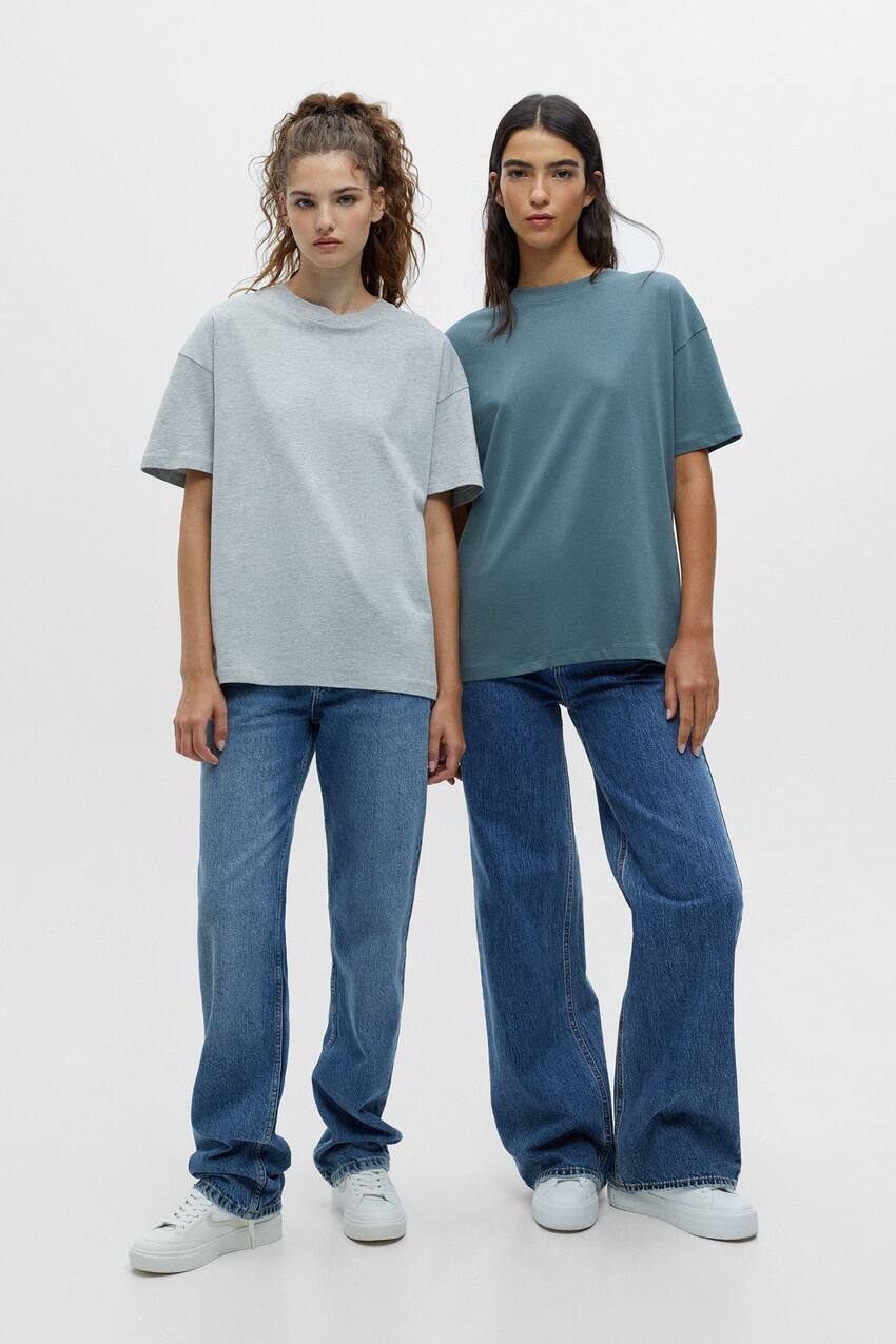 

Набор футболок оверсайз с коротким рукавом Pull&Bear, серый
