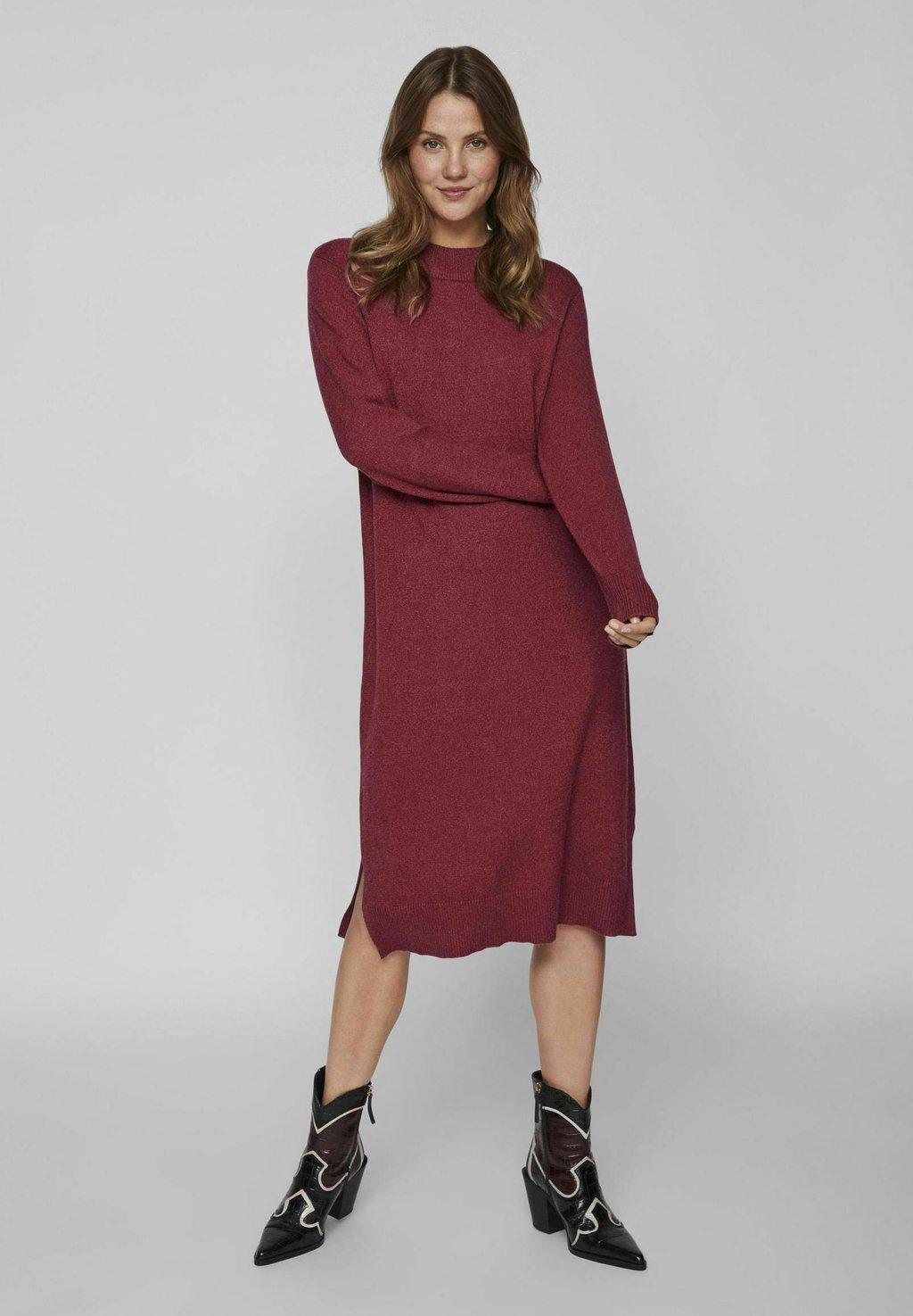 

Платье VILA VIRIL CREW NECK L/S NOOS, цвет beet red