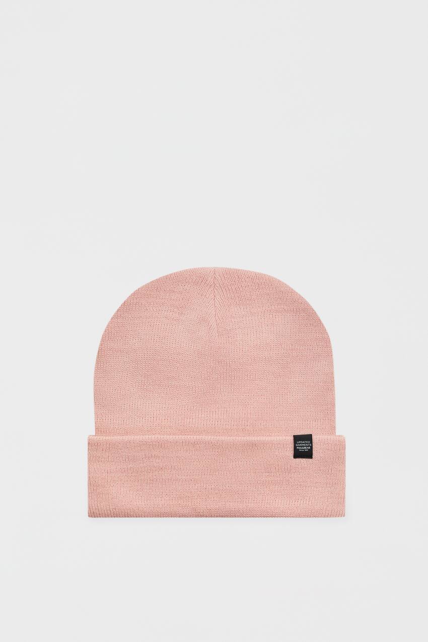 

Базовая вязаная шапка Pull&Bear, розовый