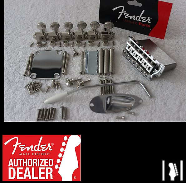 

Комплект фурнитуры Fender Lefty 2 1/16" Std Stratocaster в винтажном стиле с колками — хром 007-1016-000 007-1016-000 Standard Stratocaster Vintage-Style Left-Handed Bridge Assembly