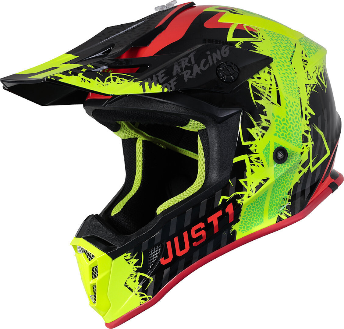 Шлем Just1 J38 Mask для мотокросса, желто-красно-черный