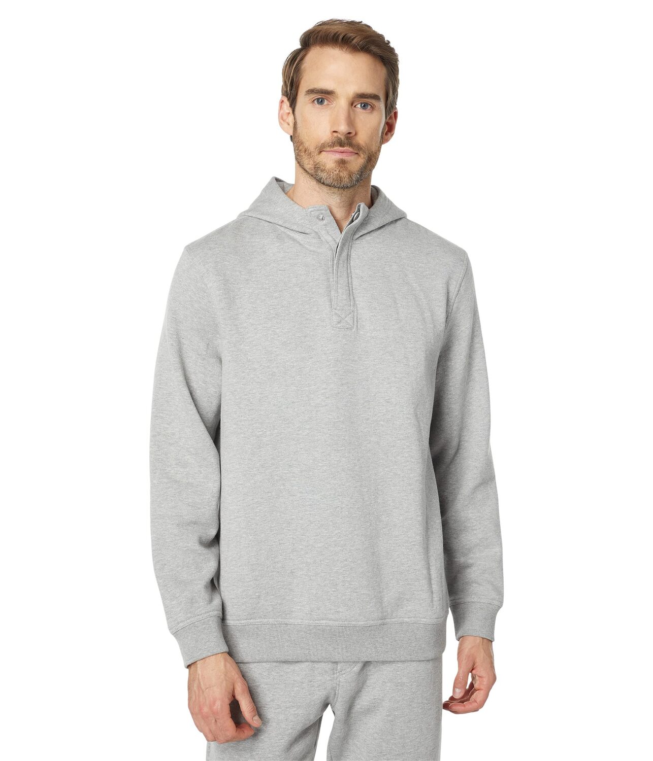 

Худи The Normal Brand, Fairweather Hooded Snap Henley, Серый