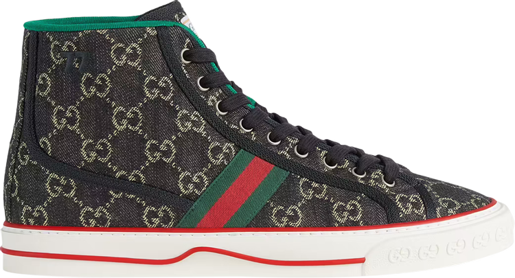 Кроссовки Gucci Tennis 1977 High Black Mini GG, черный - фото