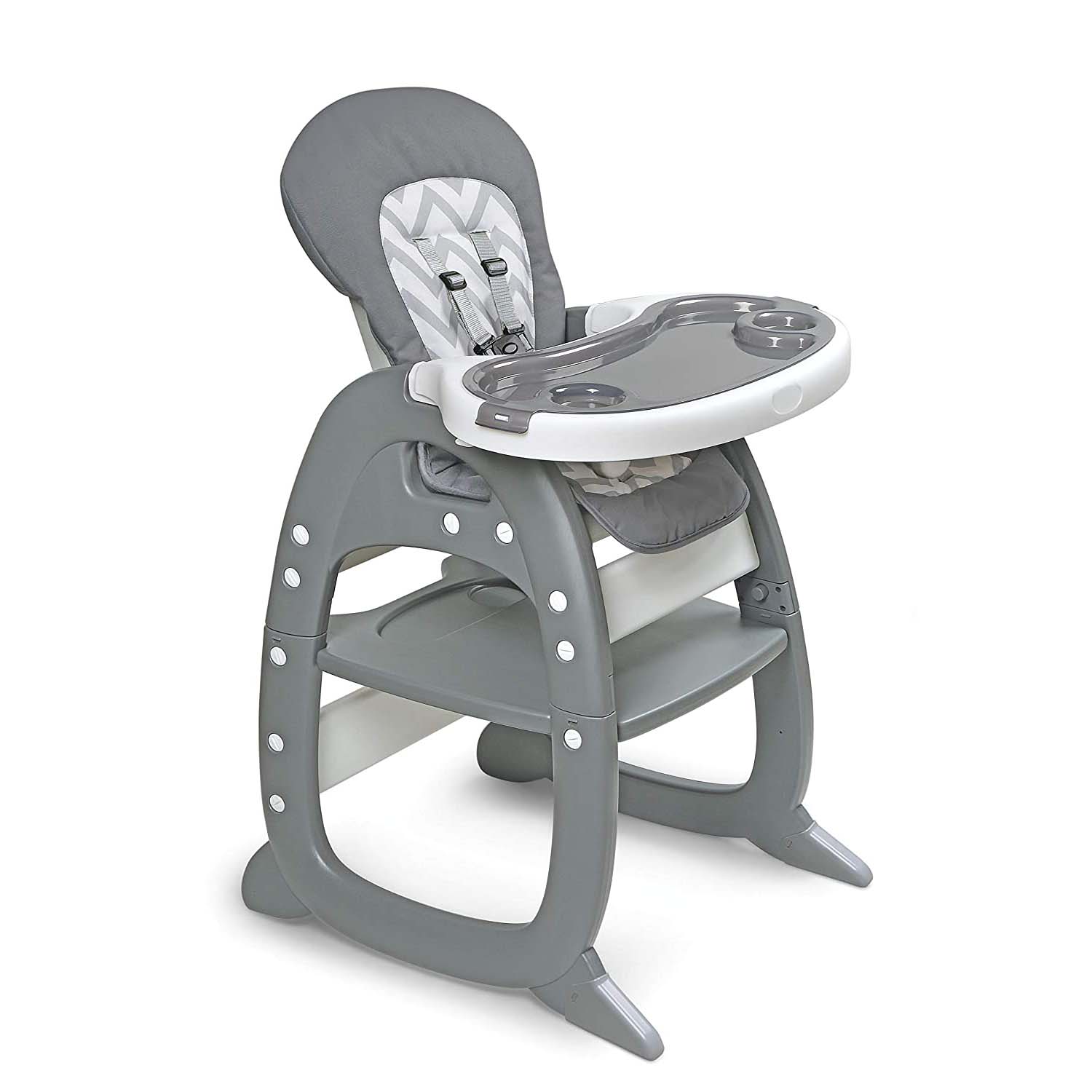 стульчик для кормления bq bch001 зеленый Детский стульчик-трансформер Badger Basket Envee II, серый