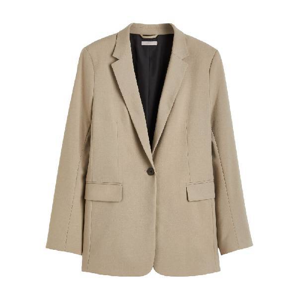 

Пиджак однобортный H&M Single-breasted Jacket, бежевый