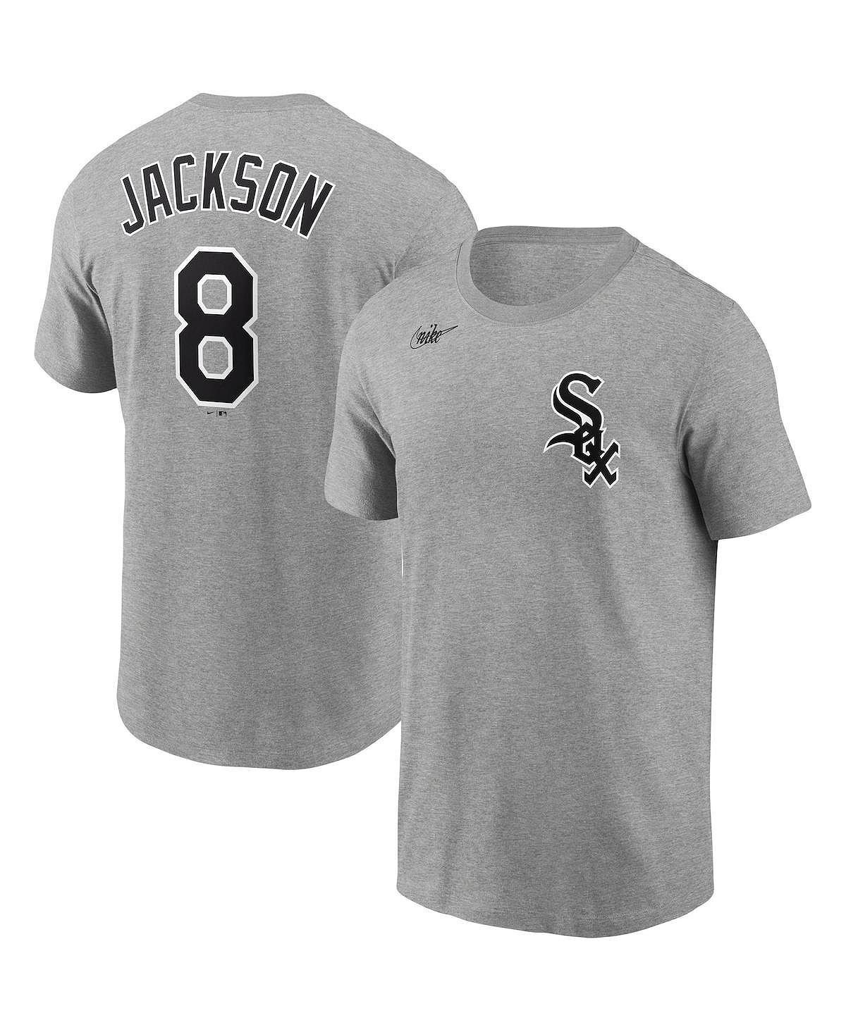 

Мужская футболка bo jackson heathered grey chicago white sox cooperstown collection name and number Nike, мульти